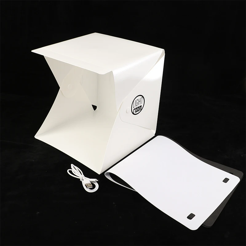 Photography LED Light Room Photo Studio Light Tent Soft Box Backdrops Photobox For DSLR Camera 22CM Portable Folding Lightbox view 3