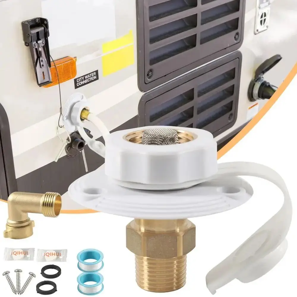 

Пыленепроницаемое соединение на входе воды для автодома, прочный, устойчивый к ржавчине наполнитель на входе воды, встроенные латунные обратные клапаны, герметичные