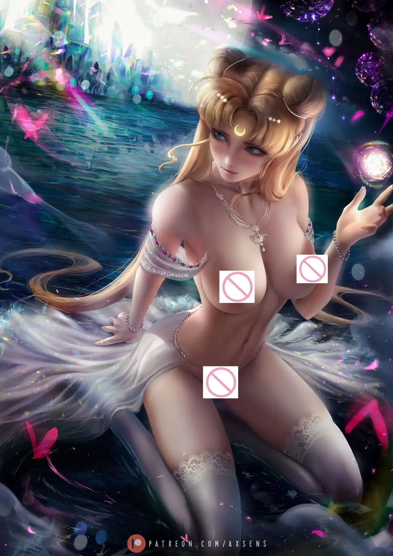 Tsukino Usagi Sailor Moon Hottie Big Boobs Anime Sexy Nake Girl Print Canvas AI HD Poster Living Room Bedroom Handing Picture