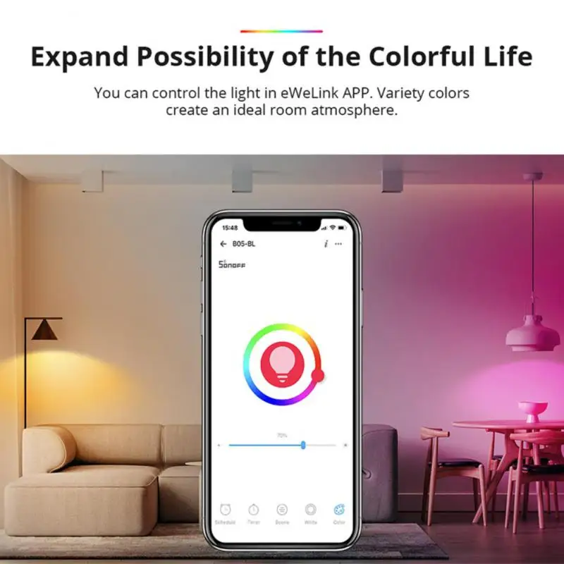 SONOFF Ewelink WiFi żarówki inteligentna dioda LED B05-BL A60/A19 E26/E27 z możliwością przyciemniania lampy sterowanie głosem działa z Alexa Google Home