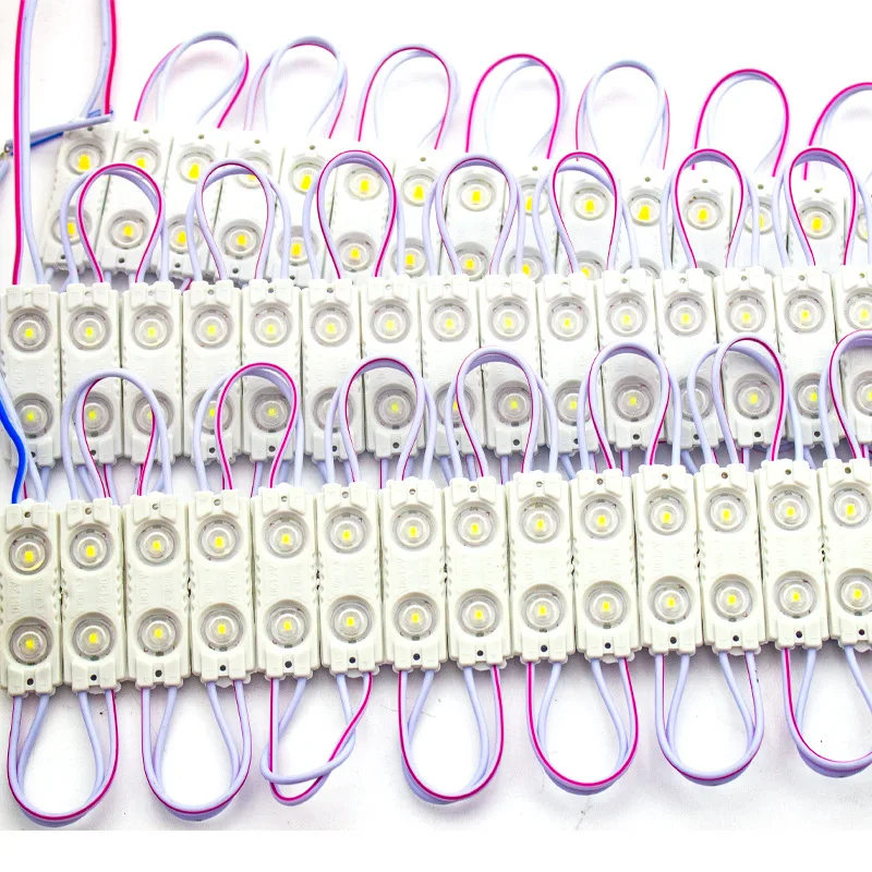 20 Stück 2LED DC12V LED-Modul 2835 6500k Weiß SMD-Module mit Linse 40*12mm Hintergrundbeleuchtung Wasserdicht IP67 Schilderbeleuchtung Kaltweiß