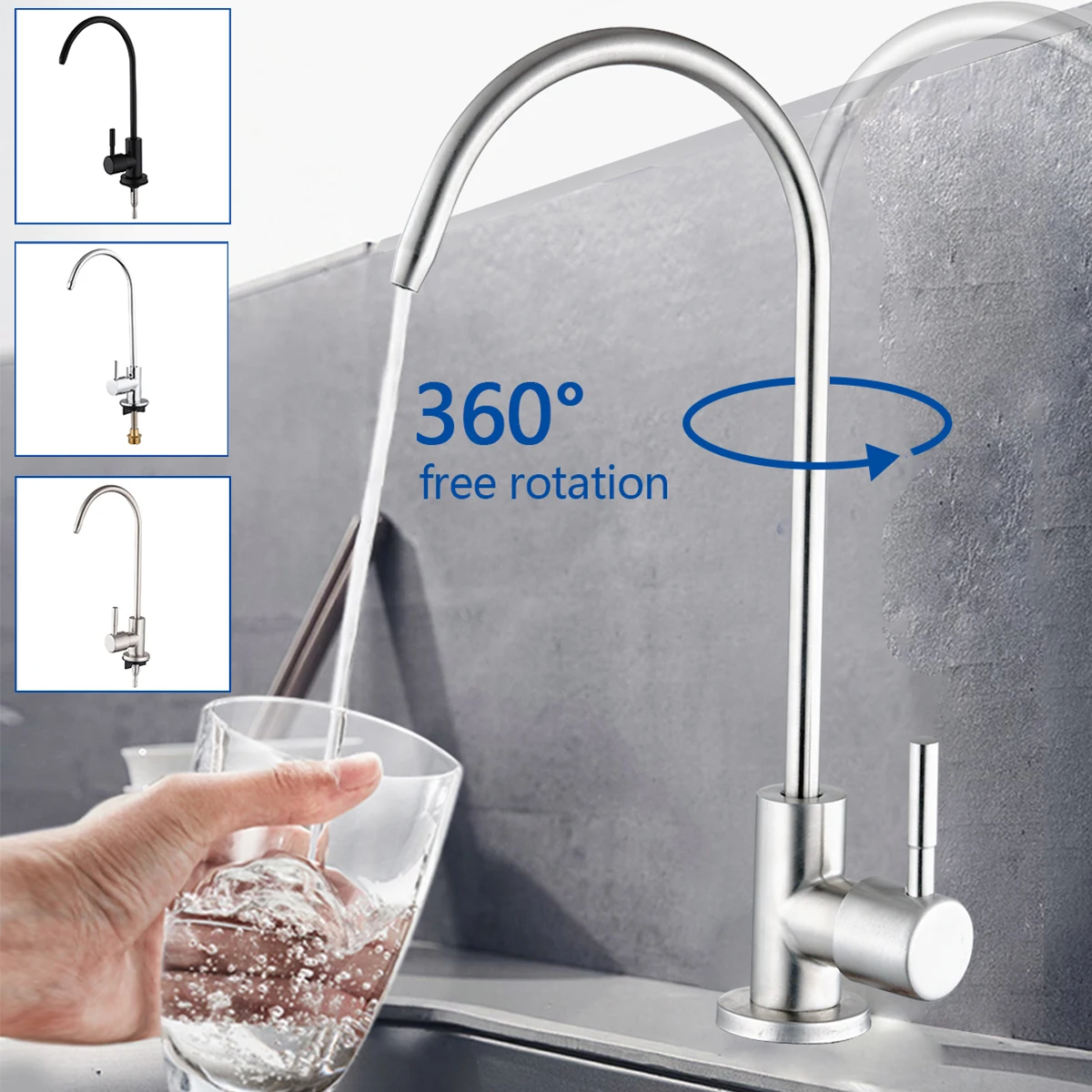 Kitchen Faucets Direct Drinking Tap 1/4 Inch Connect Hose Water Purifier Faucet for Kitchen Sink Anti-Osmosis Purifier tap 304