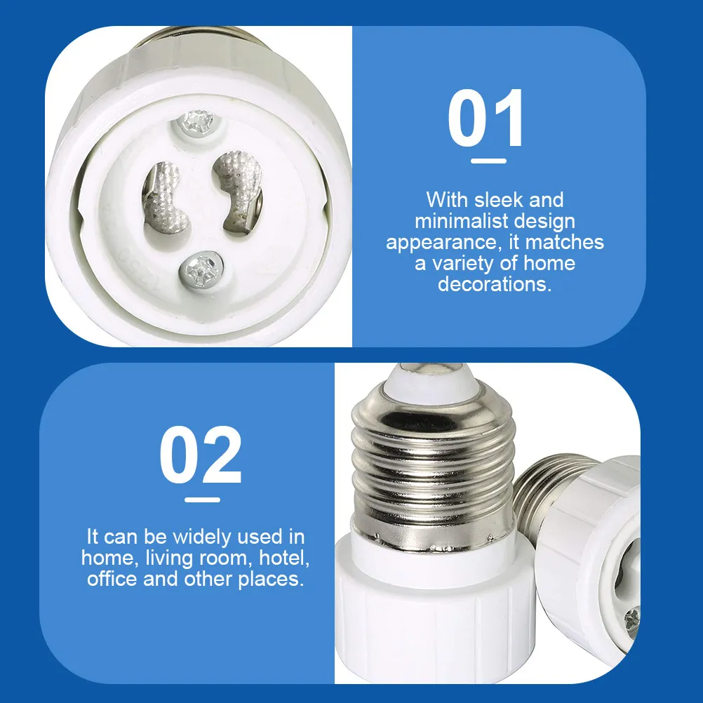 E27 to GU10 Lamp Socket Adapter 10 Pack Heat Resistant Bulb Base Converter Easy Screw Installation