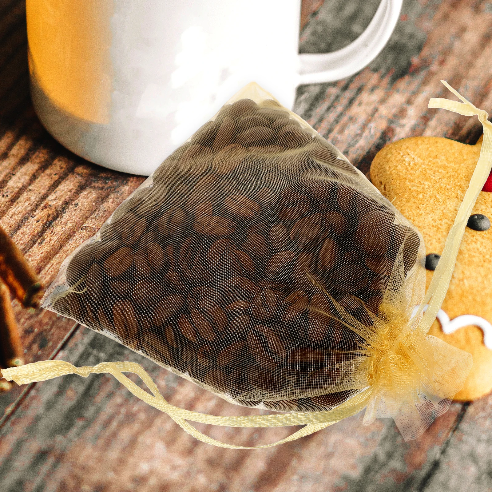 

100Pcs Portable Organza Bags Drawstring Pouches for Jewelry Cookies and Small Gifts Packaging Small Mesh Bags Candy Pouches