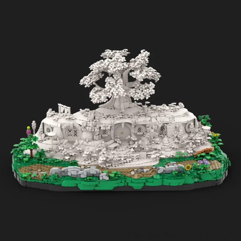 Nieuwe De Ringen Film Landschap Modulaire Rivendelles De Shire Bomen Model Moc Bouwstenen DIY Creatieve Montage Bricks Speelgoed Gift