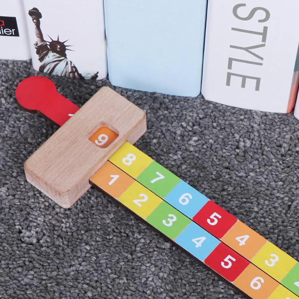 Houten cijfers liniaal voor kinderen wiskunde vroeg onderwijs optellen aftrekken matching game tellen tool bouwstenen