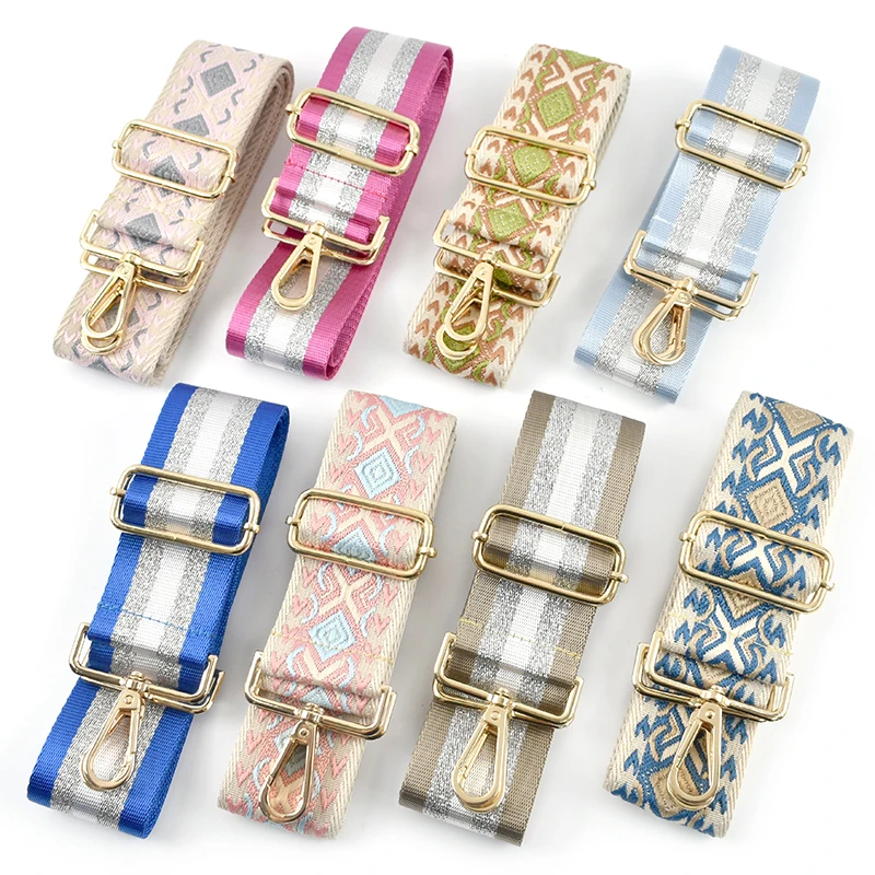1P Deepeel 5cm Wide Handbag Straps Embroidered Bag Strap Shoulder Band Crossbody Webbing Adjustable DIY Sewing Accessories