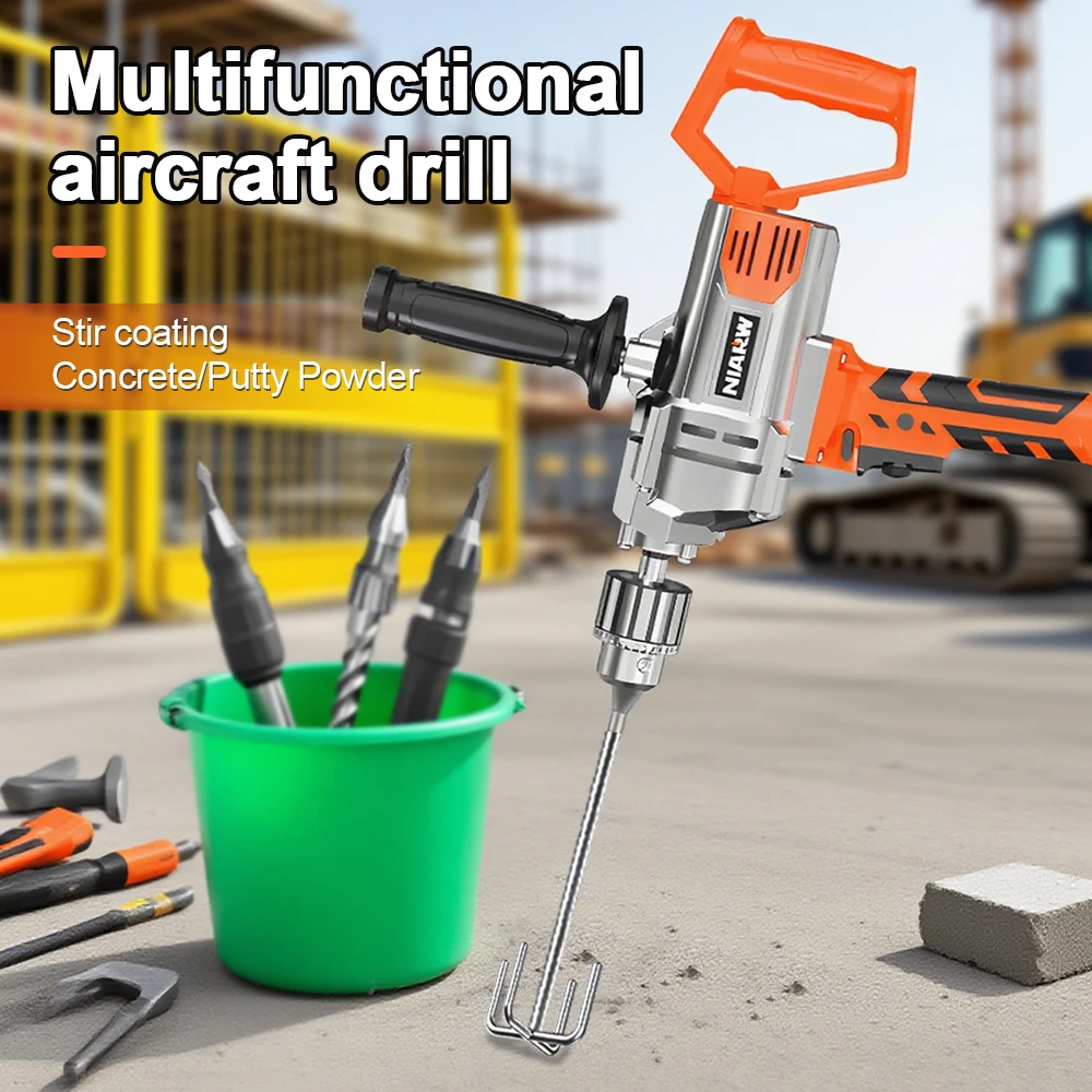 Multi-Functional Mortar Mixer Drill Machine High-Power Water Drilling Machine Handheld Mixing Drill Putty Mixing Electric Drill