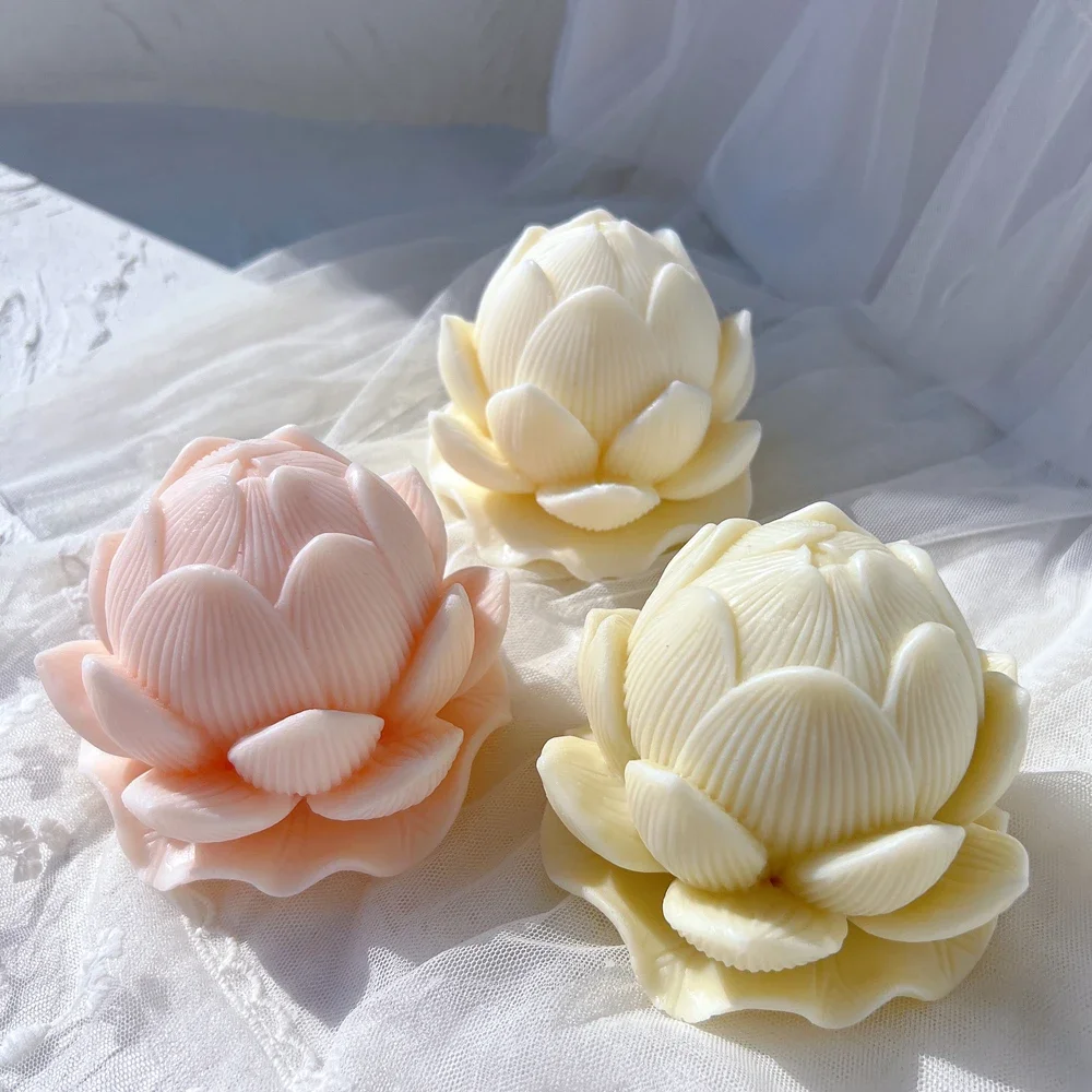 

Lotus Silicone Mold Lotus Bloom Flower Candle Molds Soy Wax Mould Buddha Home Decor Anniversary Gift