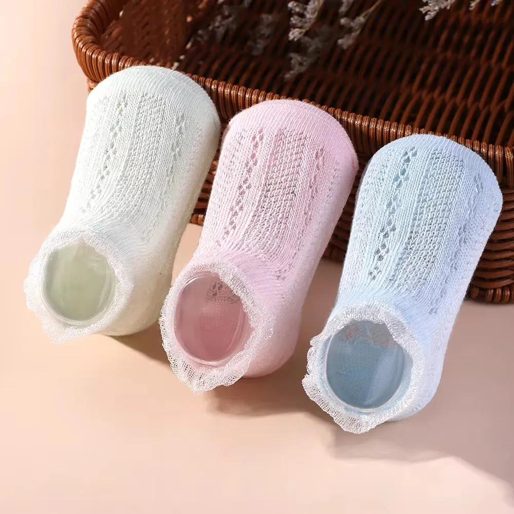 Newborns Soft Headband Socks Set Casual Baby Lace Socks Sets Elastic Solid Color Head Band for Infant Kids Hairwear Accessories