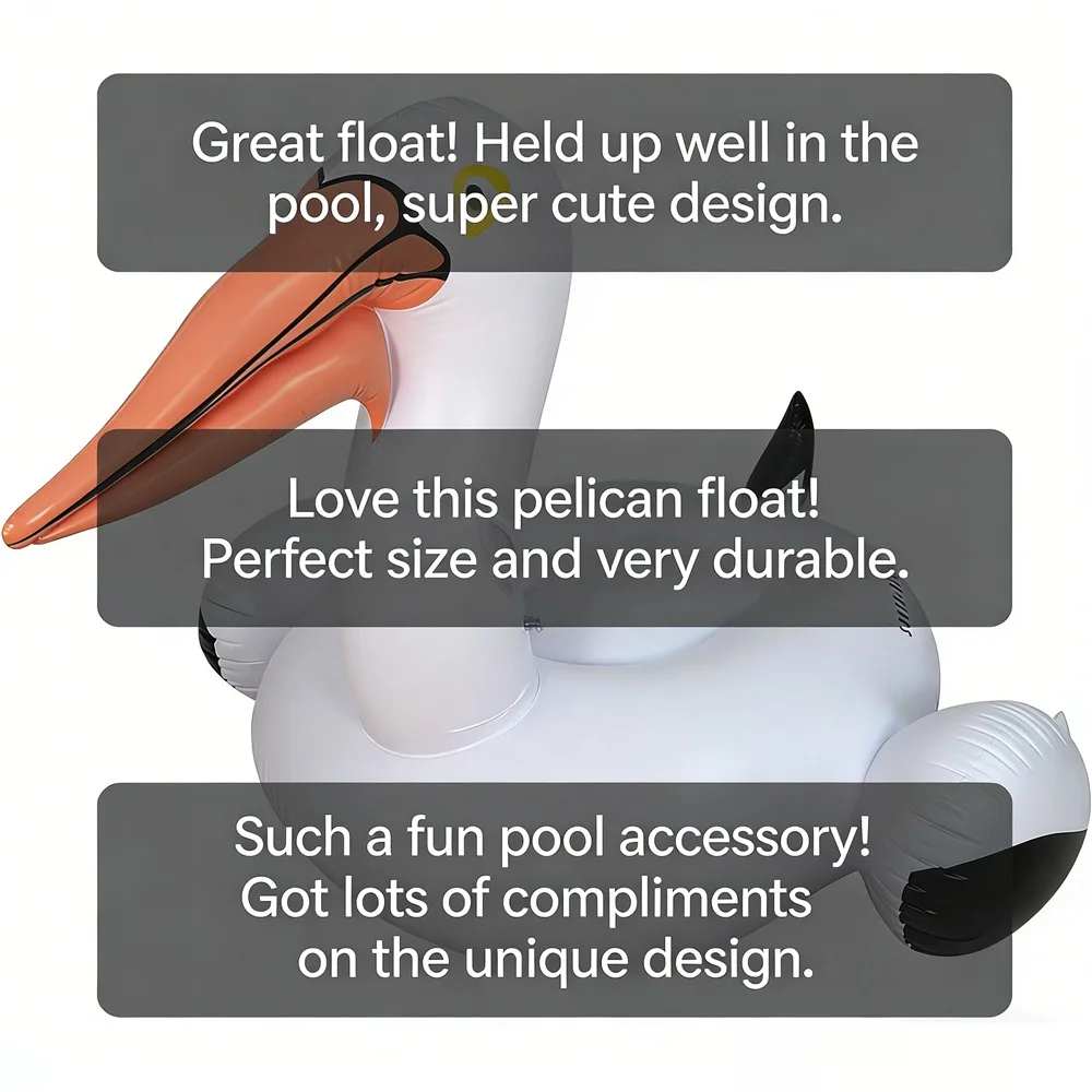 Galleggiante Gonfiabile Pelican Wonflex, Giocattolo Divertente per Piscina, Decorazione per Feste, Cerchio Galleggiante Estivo per Spiaggia, Zattera per Adulti e Bambini