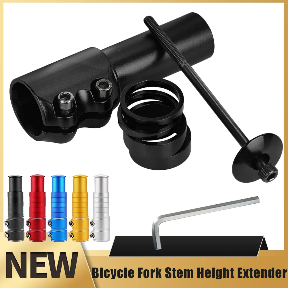 Bike Fork Stem Riser Extender Extension 28.6mm Aluminum Alloy Bike Stem Raiser Handlebar Riser Adaptor