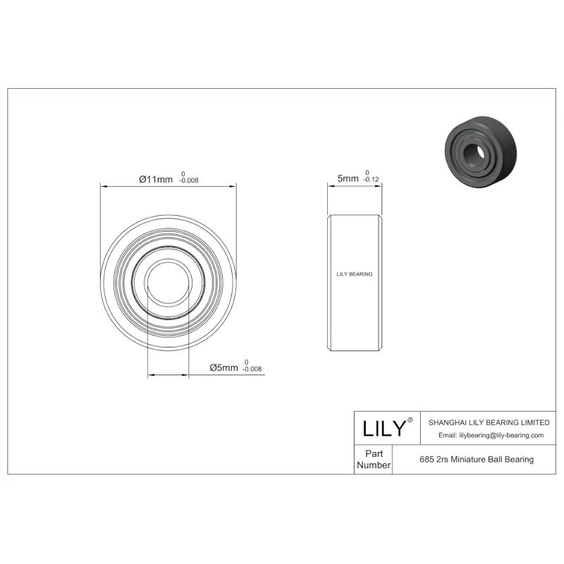 10 Pcs 685-2RS Miniature Deep Groove Ball Bearings, 5mm X 11mm X 5mm, High Speed Performance, Low Friction, Reduced Noise Level