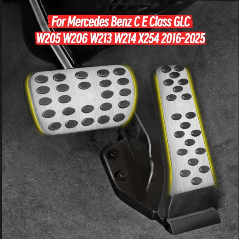 Car Pedals Cover Brake Accelerator Foot Pedal Pad Accessories For Mercedes Benz C E Class GLC W205 W206 W213 W214 X254 2016-25