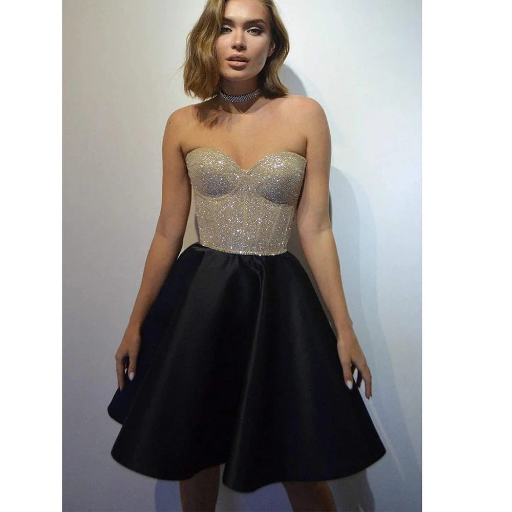 Lakshmigdown זוגלגיטר חמוד שמלות נשף שחור חג רשמי חגיגה קודש מסיבה קודש שמלות נשף estivos de fiesta de fiesta