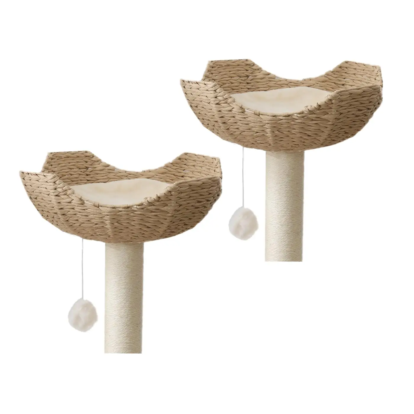 

XIANGLONG Sustainable Rattan Cat Bed Nest Bowl Handwoven Pet House with Animal Pattern Wood Furniture & Houses