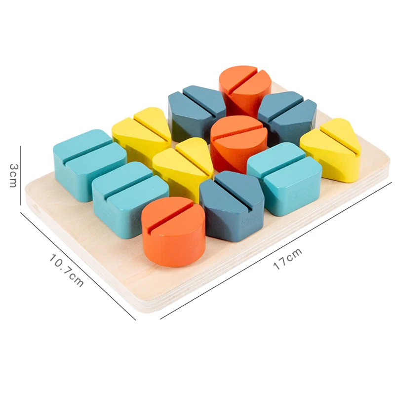 เด็ก Montessori ไม้ที่มีสีสันสกรู Nut Disassembly รูปร่างการจับคู่สีบล็อกตัวต่อ Sudoku การศึกษาของขวัญเกมตาราง