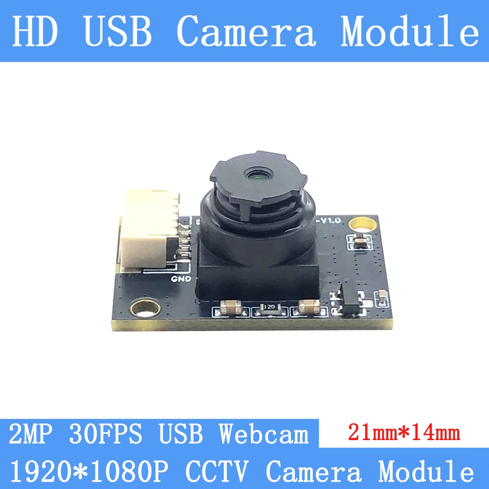 1920X1080P Full HD 60° 30FPS Mini CCTV Webcam OTG UVC Plug Play 2MP USB Camera Module for Linux Android 21mm*14mm