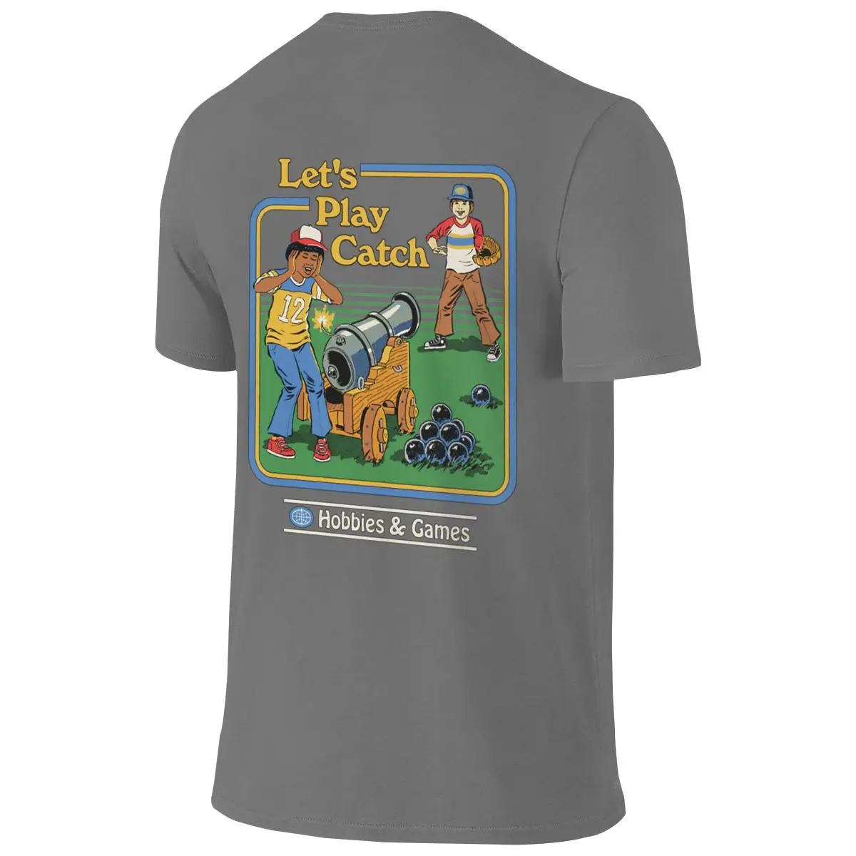 Let S Play Catch Japanese Fresh Reversible T-shirt Distressed Retro Versatile Colors Tees