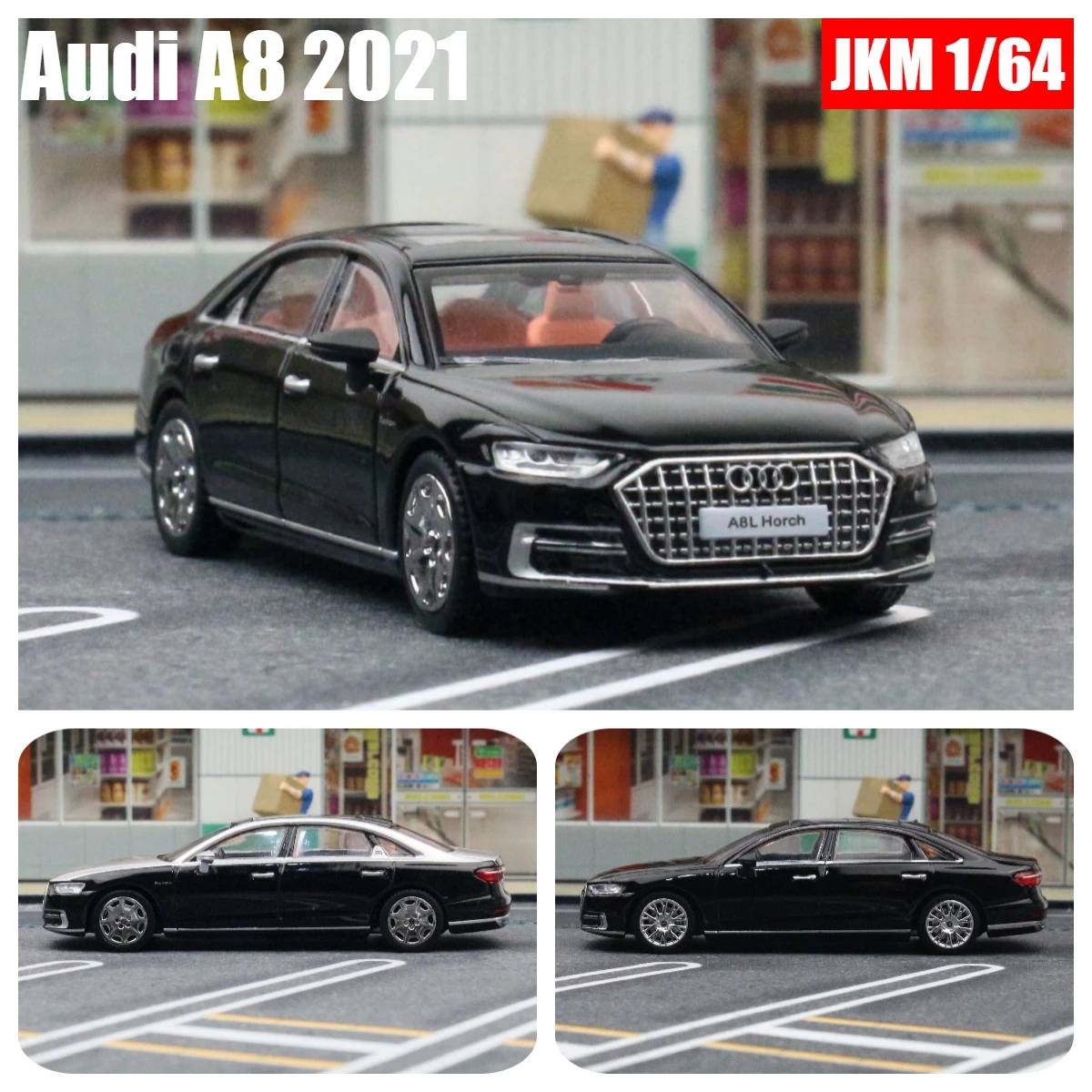 

1/64 Audi A8 A7 Miniature Model, JKM Premium Toy Car Free Wheel Diecast Alloy Collection Suitable for Hot Wheels Mini GT Gift