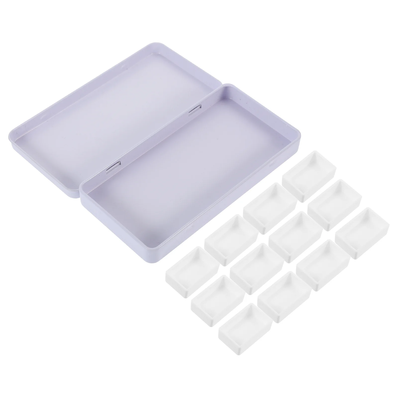 1 مجموعة صندوق الصباغ المائية 12-شبكة صينية الطلاء الفارغة المحمولة خلط الحال بالنسبة الفنانين الطلاب لوازم الفن الحاويات