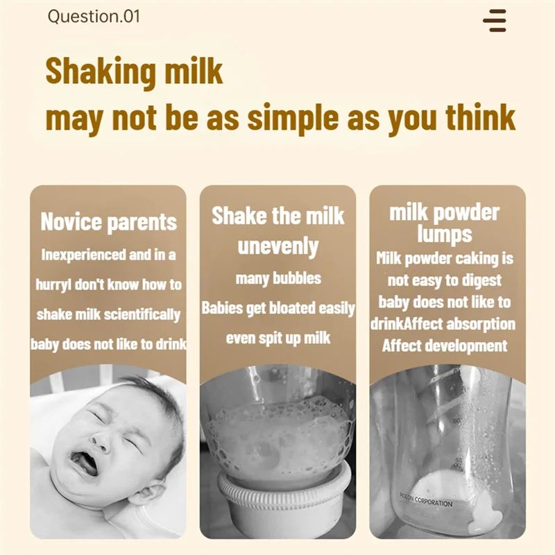 ABMH-USB Baby Bottles Shaker Electric Milk Powder Blender Feeding Bottles Shake Not Easy To Produce Bubble Home Travel