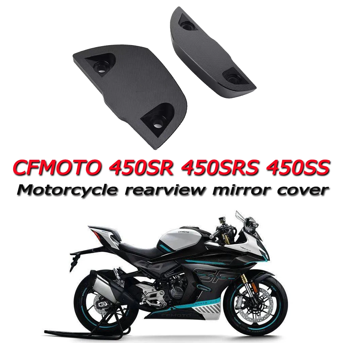 motorcycle Thickened rearview mirror cover with new removal plate and left  right covers For CFMOTO 450SR 450SRS 450SS 450SR-S