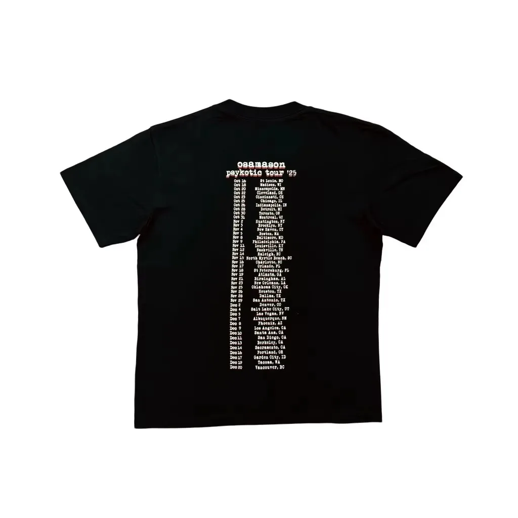 New Men Osamason Skull Psykotic Tour Mech T Shirts T-Shirt Hip Hop Skateboard Street Cotton T-Shirts Tee Top US size e120