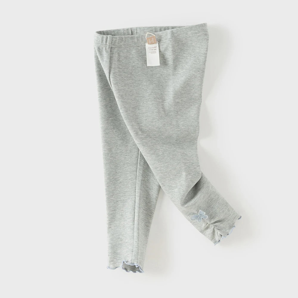 Dave Bella Baby Leggings Girl Clothing Spring Autumn Children Cotton Grey Pants Kids Denim Blue Trousers Elastic Waist DB1260354