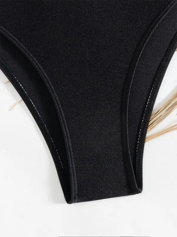 Summer Women's Triangle Panties Bikini 2-Piece Set Crisscross Tie Front Push Up & High Waist Bottom Solid Color Sexy Swimwear