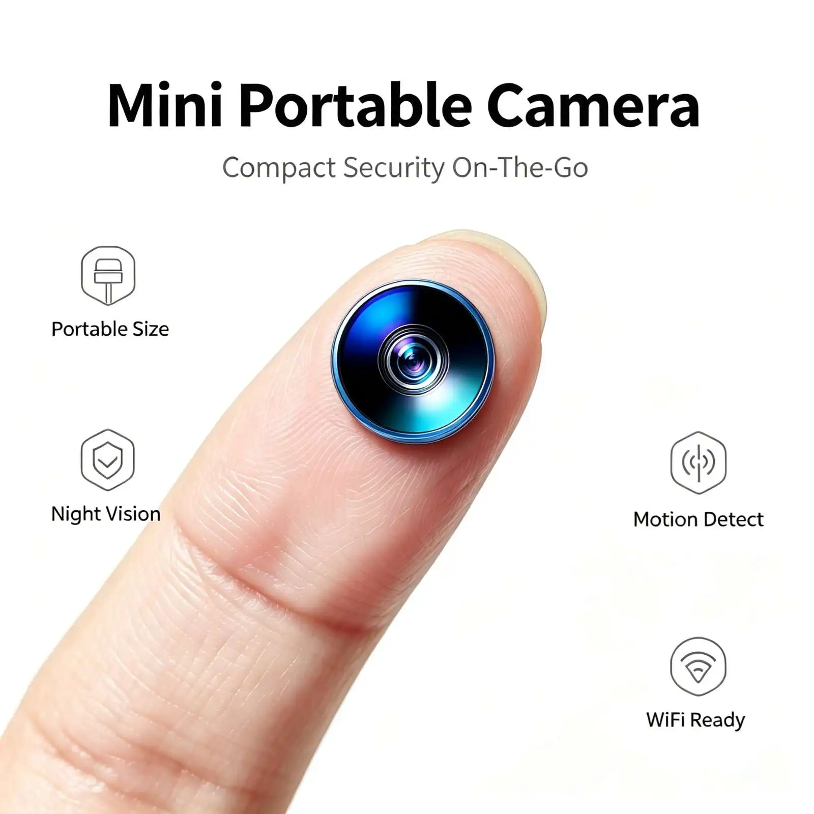 N1 Mini WiFi  Camera, 4K HD Small Nanny Cam with Infrared Night Vision, Smart Motion Detection Alert Push, Two‑Way Audio Intercom, Remote Phone Live View & Video Playback, TF Card & Cloud Storage, Multi‑User Sharing, Wireless Tiny Portable Surveillance Ca
