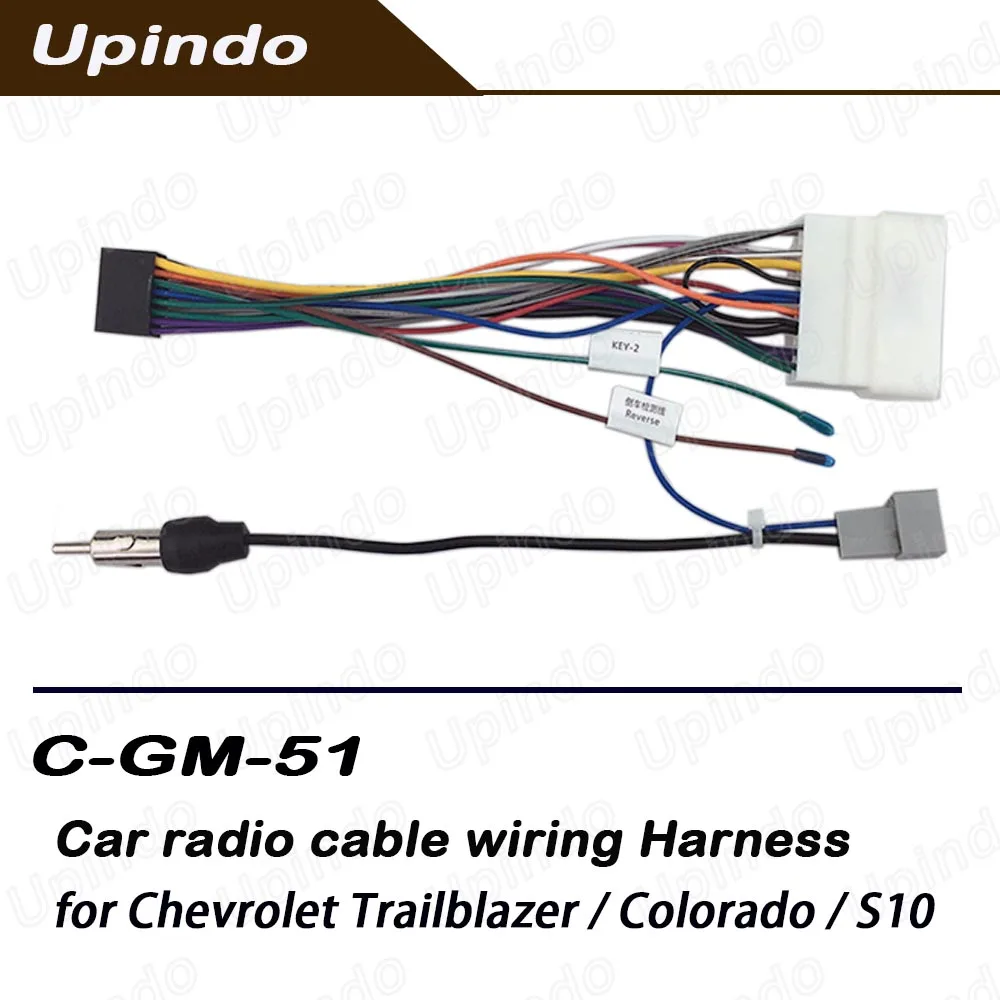 Android Car Radio Wiring Harness for Chevrolet Trailblazer Colorado S10 Stereo Power Cable Adapter Connector Plug
