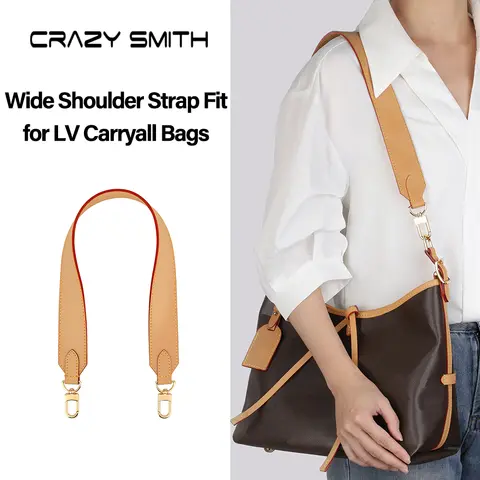 CRAZYSMITH Genuine Leather Bag Strap for LV Carryall Bag Wide Shoulder Straps Adjustable Crossbody Handbag Belts Bag Accessories