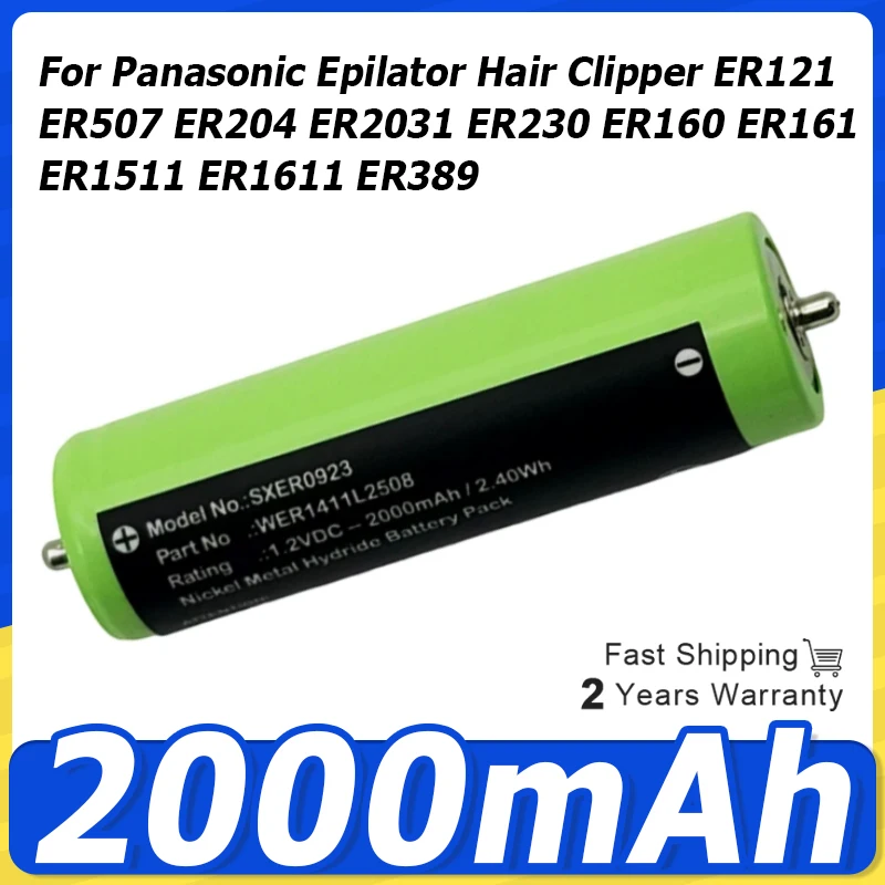 1.2V Replacement Battery For Panasonic Epilator Hair Clipper ER121 ER507 ER204 ER2031 ER230 ER160 ER161 ER1511  ER1611 ER389