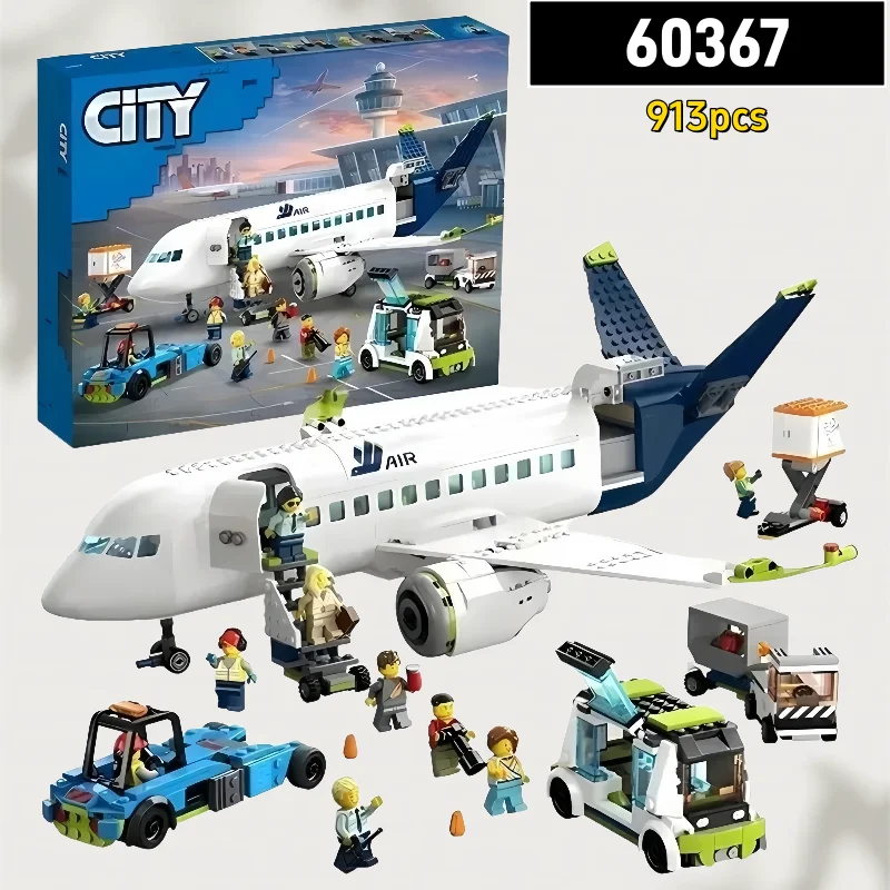 

913 шт. набор строительных блоков для пассажирского самолета-набор моделей городского самолета для детей 14 лет, креативный подарок на Рождество/день рождения, Comp