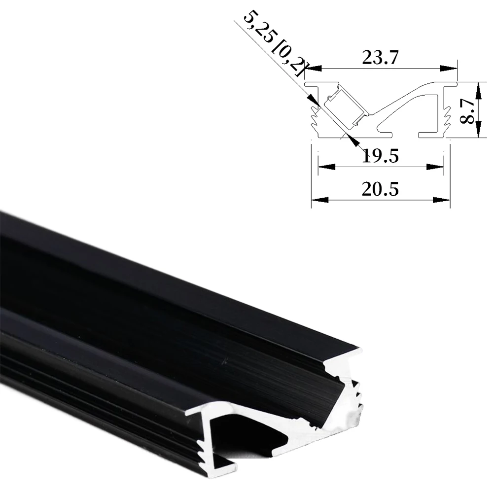 20x9mm 5 szt. 0.5m wszechstronne rozwiązanie oświetleniowe: profil aluminiowy LED kanał do szafek