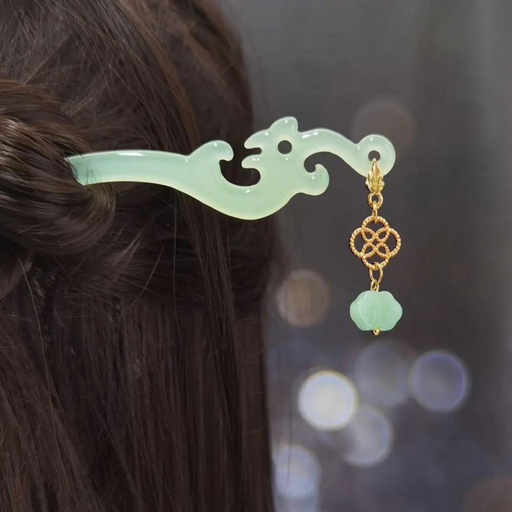 

Acetate Tassel Korean Hair Clip Flower Pendent New Headdress Leaf Pendent Women Hairpins Chinese Hair Fork Hanfu Hair Sticks