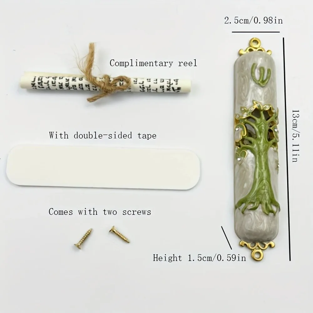 Hand-Painted Mezuzah Box w/ Kosher Scroll, Easy Install, Fits All Frames, Ideal Housewarming, New Home, Moving & Festival Gift.