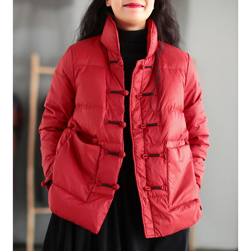 Warm Lightweight ort Padded Cotton Jaet for Women Loose Fitting Large Size Faionable Winter Outerwear Chinese Ethnic Sle