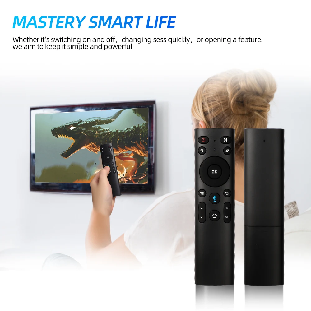 2.4G Air Mouse Wireless Remote Control 3 Gyro Voice Remote Control Motion Sensing IR Learning Remote for Android TV Box Mini PC