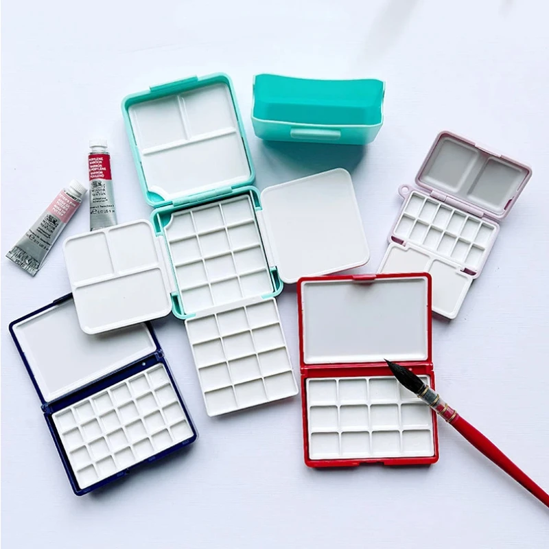 Travel Mini Solid Watercolor Paint Box Portable Pocket Water Color Pigment Set Outdoor Sketch Painting Kit Art Drawing Supplies
