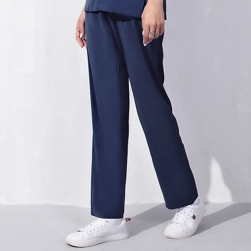 Professional Women Scrubs Pant Elastic Waist Medical Bottoms Hospital Dental Clinic Workwear Clothes Slim Fit Nursing Jogger