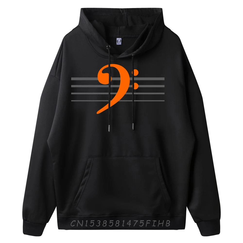 EADG 4 String Orange Bass Clef Bass Guitar Bass Player Street Wear Hoodies Summer Men Clothes Oversize Long Sleeve Vaporwave