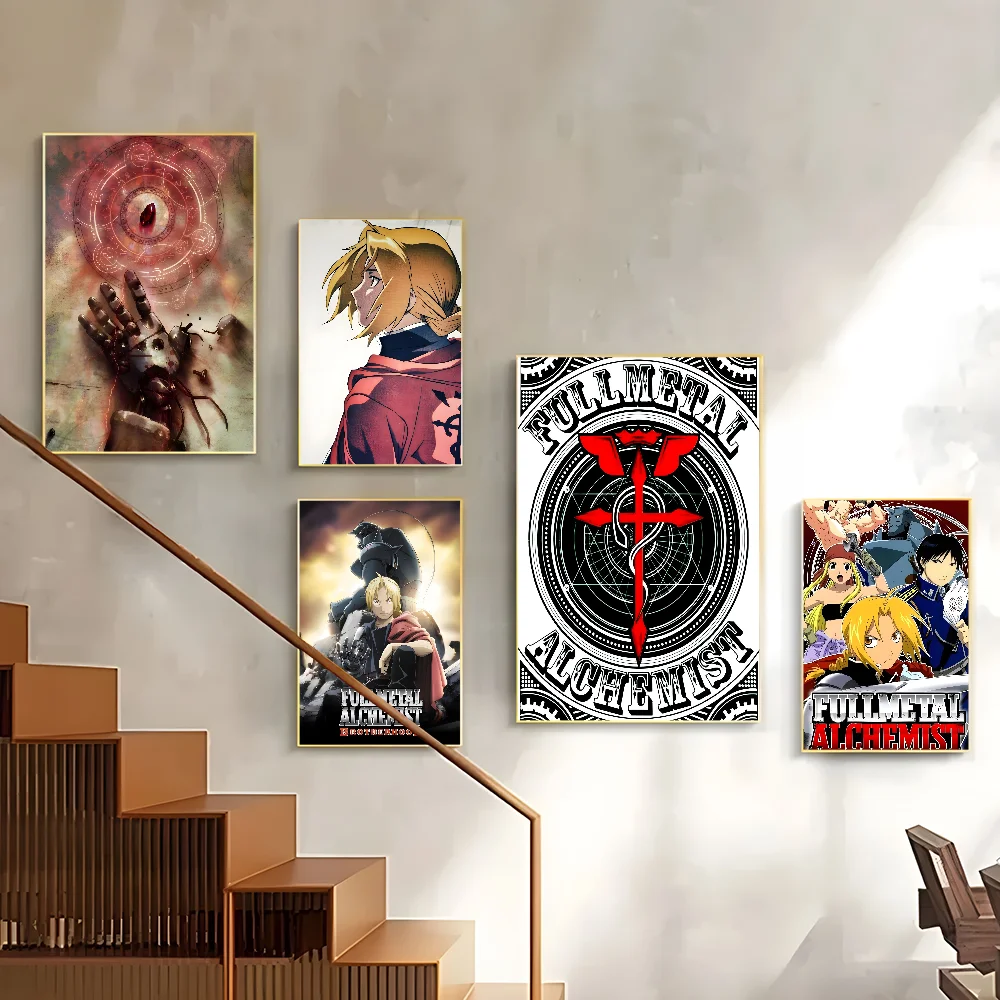 

F-Fullmetal A-Alchemist Anime Catoon Poster Corridor Wall Art Printing Waterproof Home Living Bed Room Decor
