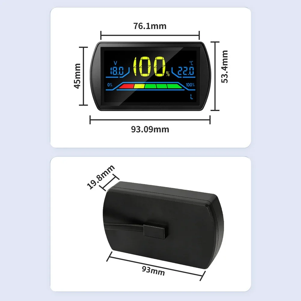 Two Wire Color Screen Digital Display DC 7-100V Power Cell Voltage Meter Supporting Acid, Ternary Lithium, FOR LIFEPO4 Batteries