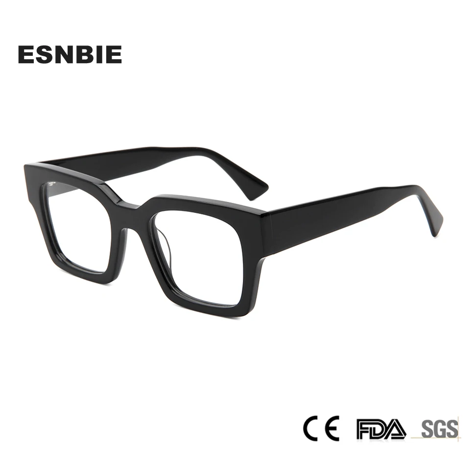 

New Thick Acetate Square Frame Glasses Men Women Brand Designer Optical Prescription Customized Myopia Lens Glasses Spectacles