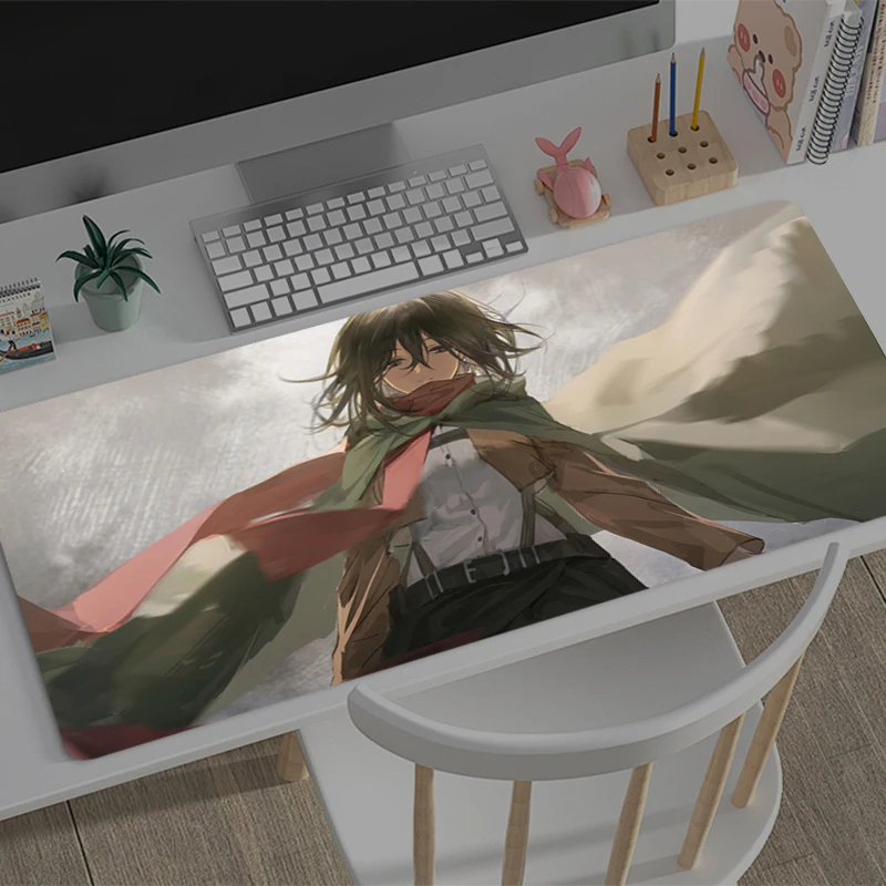 Mouse Pad Large A-attack on Titan Mikasa Computer Office Game Rubber Anti-slip Gaming Keyboard coaster Long Desk Pads Mousepad
