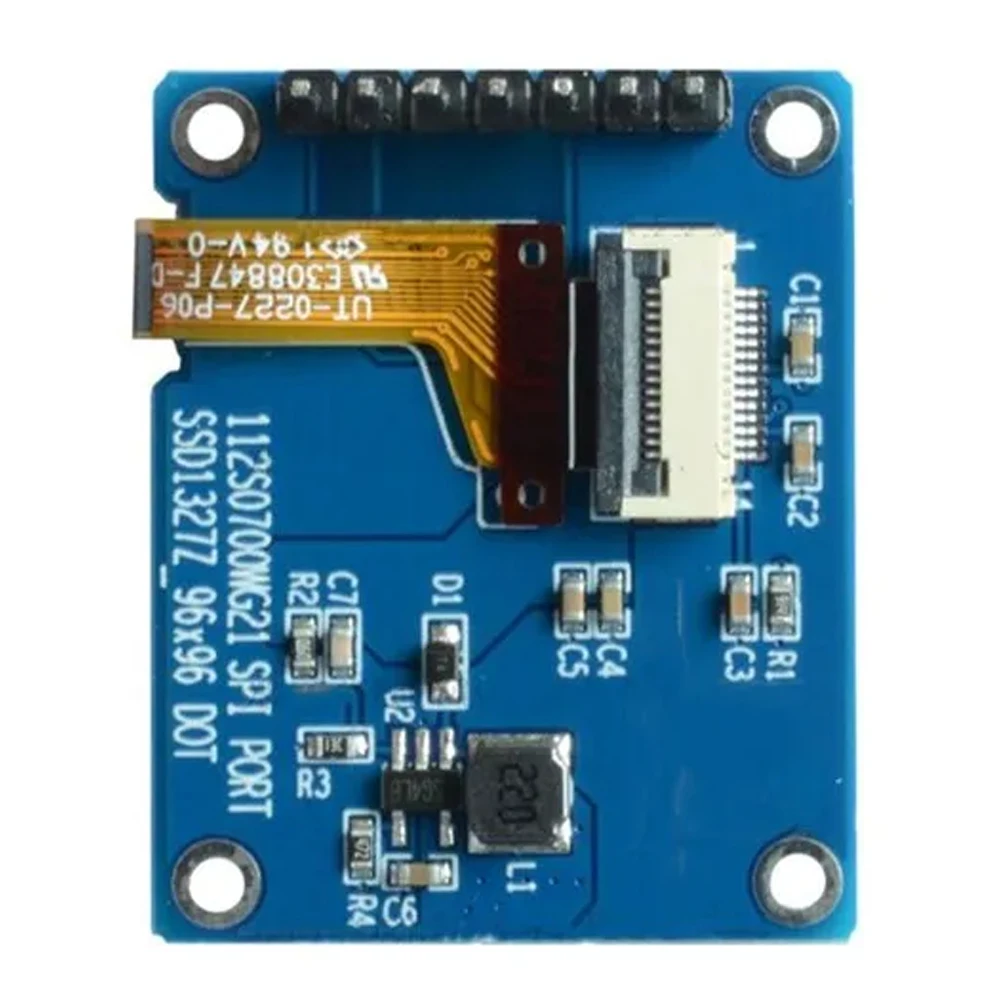Tela OLED de 1,12 polegadas acionada por SSD1327 96*96 Resolução Interface 4 SPI Ângulo de visão completo Tela de alta definição 14 pinos/7 pinos