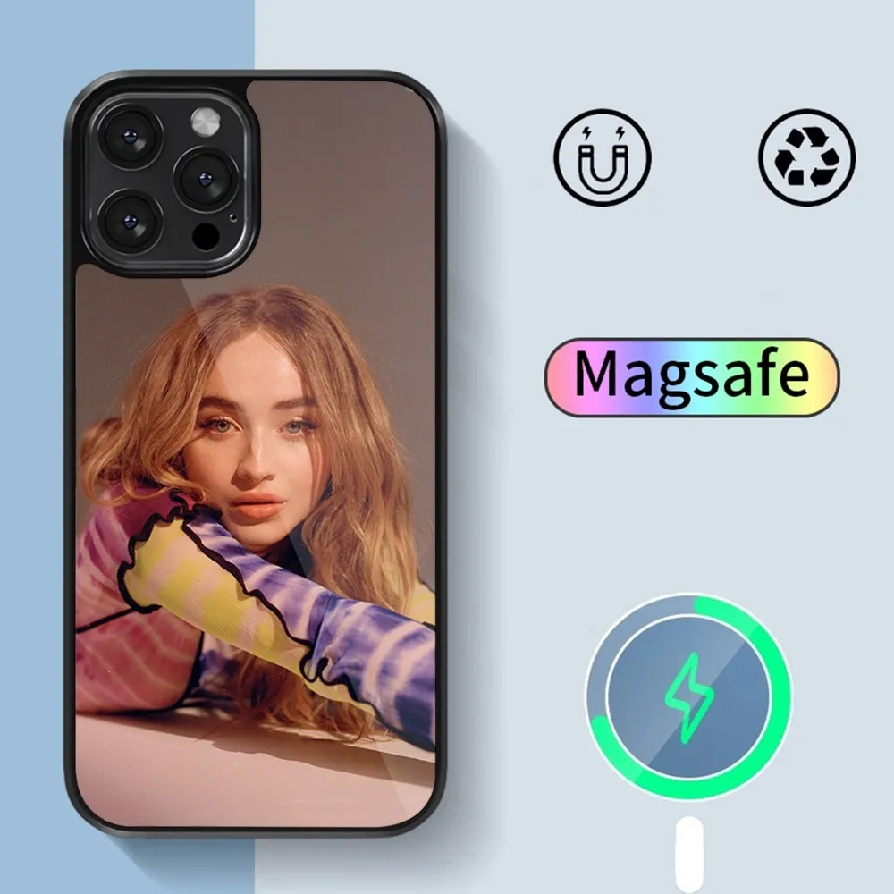 Singer S-Sabrina C-Carpenter Phone Case For iPhone 14 13 12 11 15 Pro Max Plus Magsafe Magnetic Cover