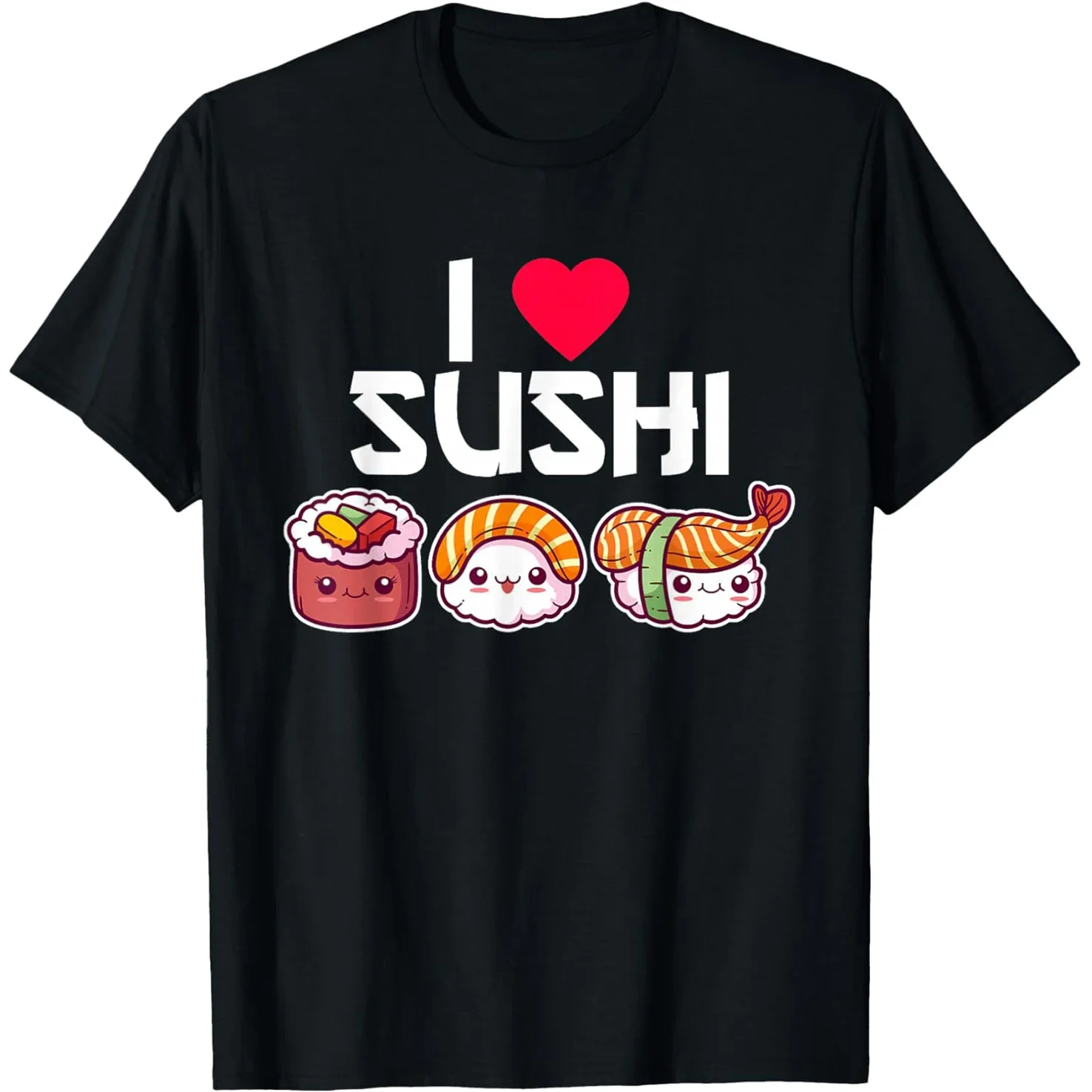 

Cute Kawaii Sushi Lover Graphic T Shirt Cotton Casual Streetwear Tee for Men and Women